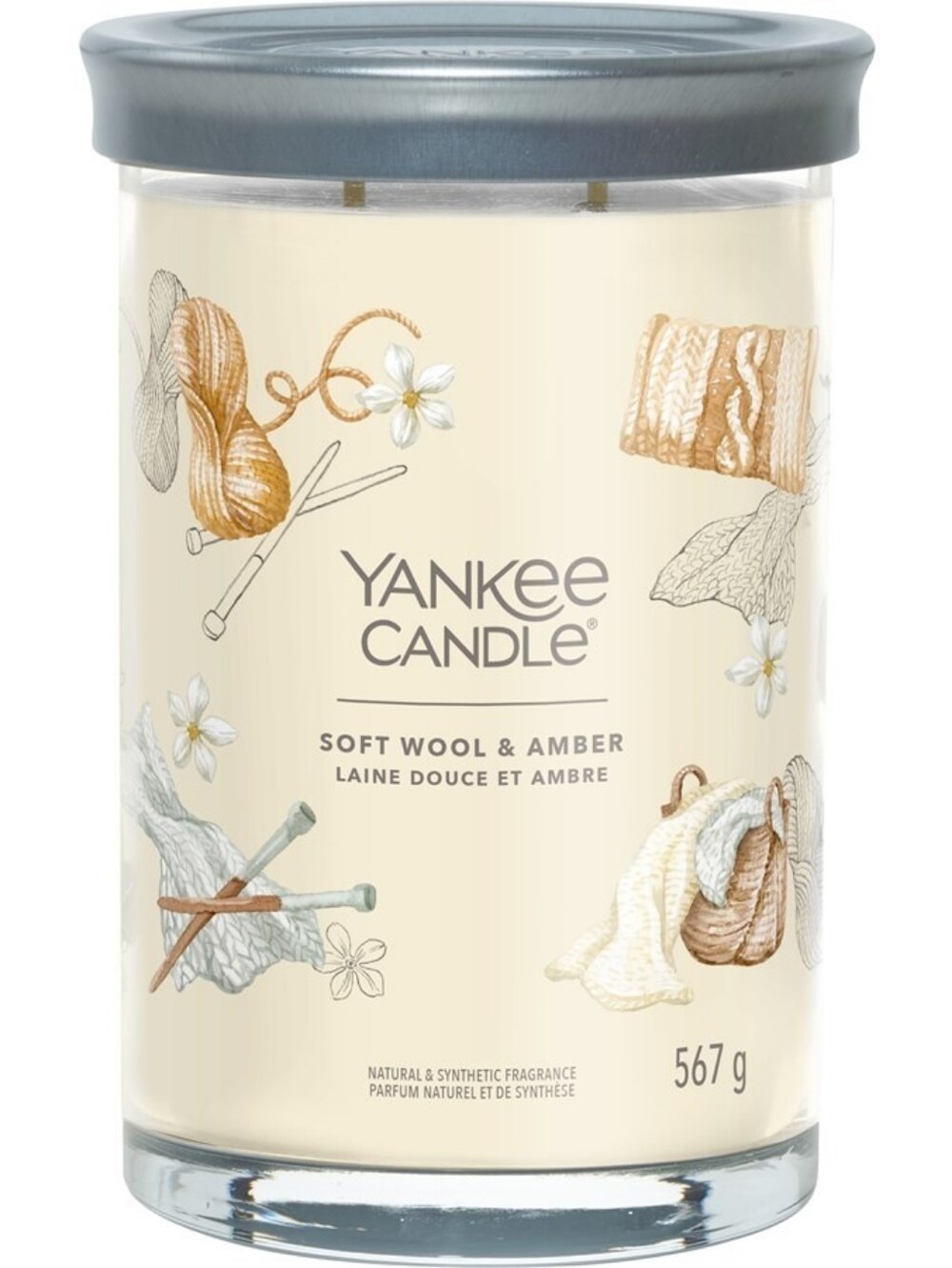 Yankee Candle SOFT WOOL & AMBER Large Jar 20oz Tumbler 2-wick Signature
